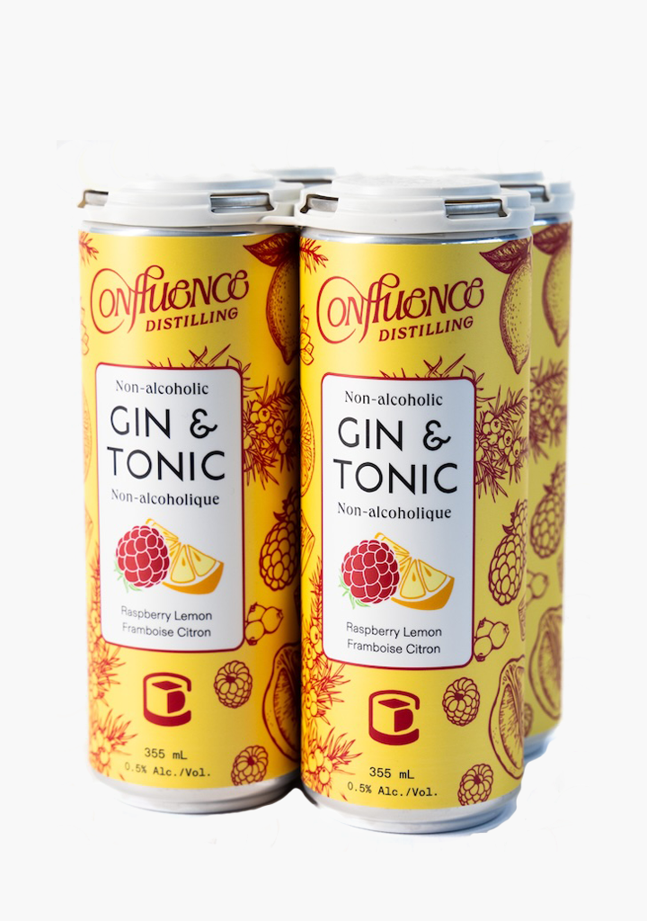 Confluence Raspberry Lemon Non-Alcoholic Gin & Tonic - 4x355ML