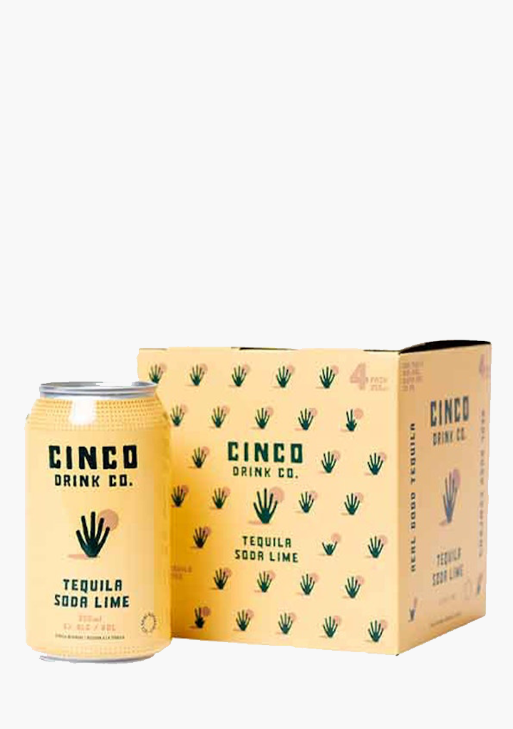 Cinco Drink Tequila Soda Lime - 4x355 ml