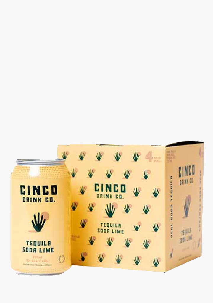 Cinco Drink Tequila Lime Soda - 4x355 ml