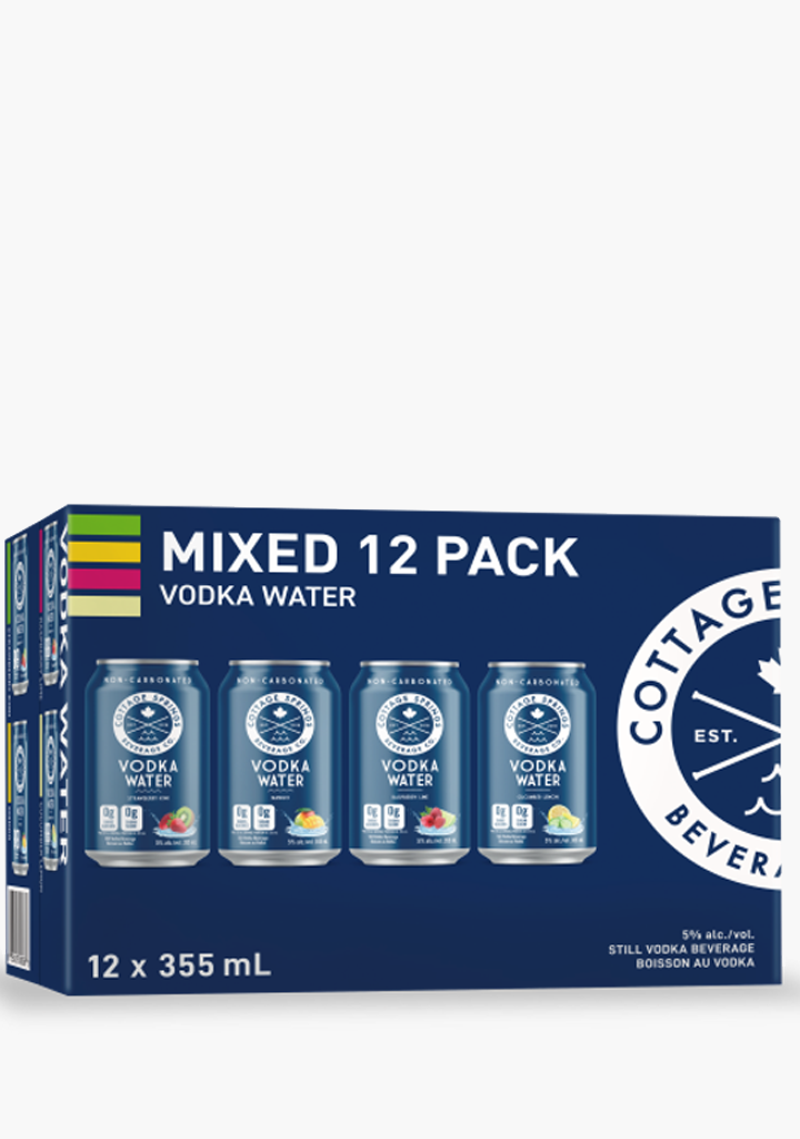 Cottage Springs Vodka Water Variety - 12x355ML