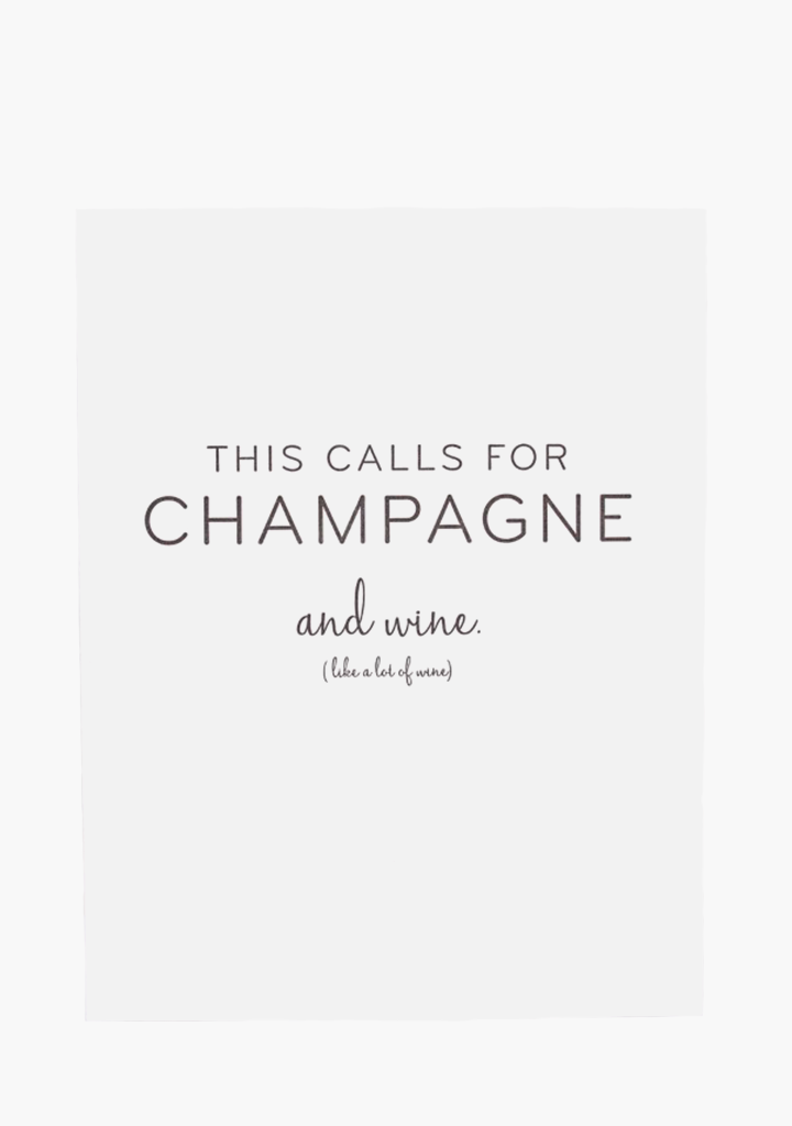 Wrinkle & Crease Card - This Calls for Champagne & Wine