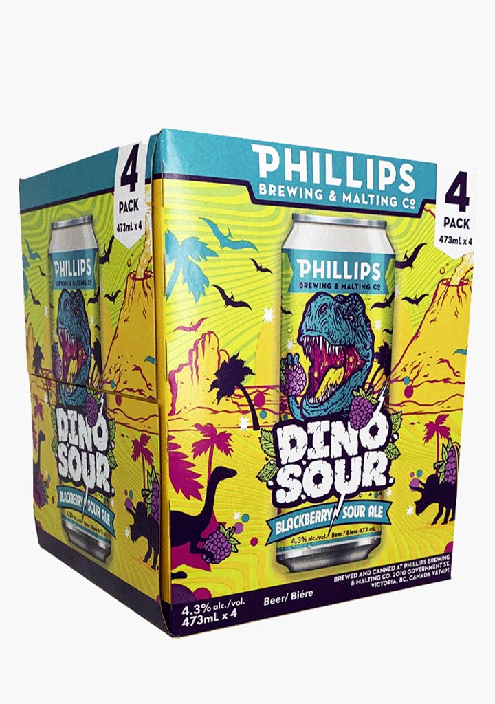 Phillips Dinosour Blackberry Sour - 4 x 473ML