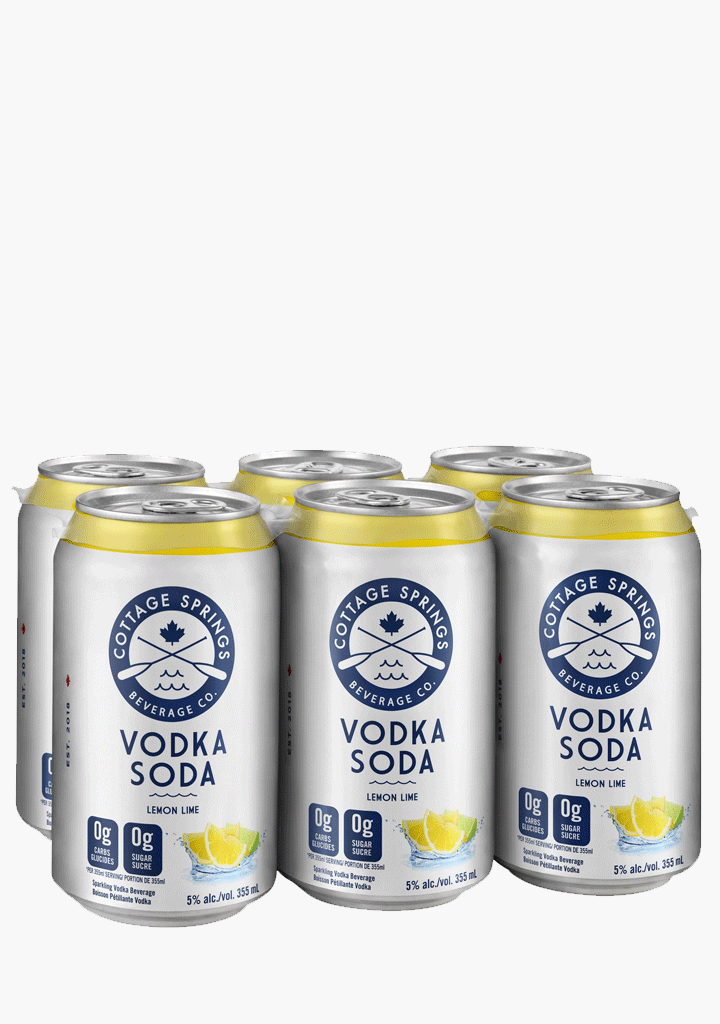 Cottage Springs Vodka Soda Lemon Lime - 6x355ml-Coolers