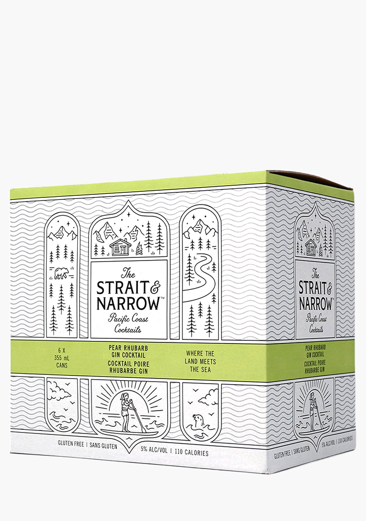 Strait & Narrow Pear Rhubarb Gin Cocktail - 6 X 355ML