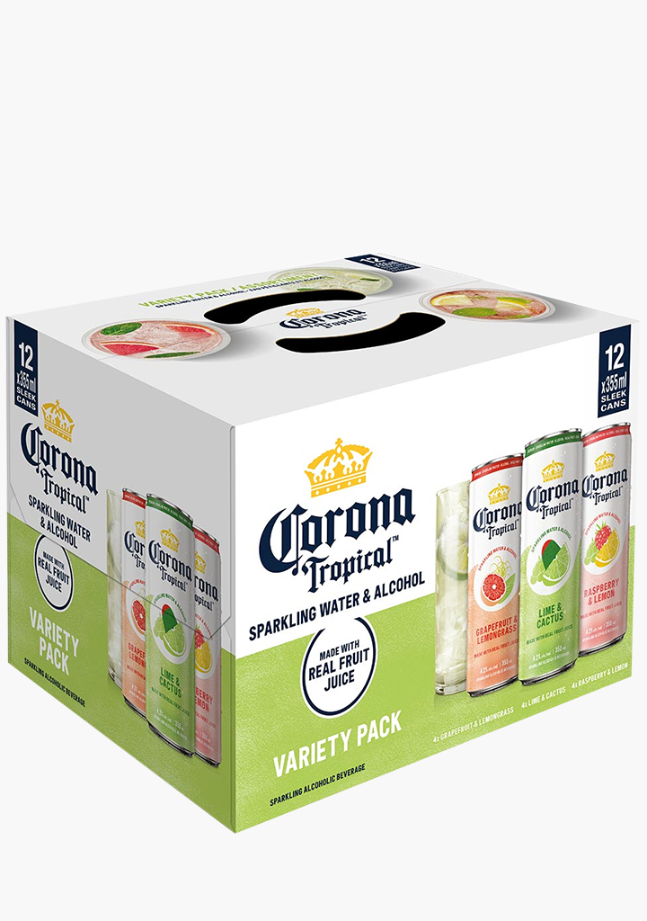 Corona Tropical Sparkling Water & Vodka Variety Pack - 12 x 355ML