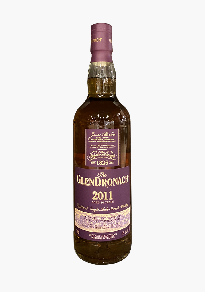 Glendronach 10 Year Old Single Malt Scotch Whisky 2011 Vintage