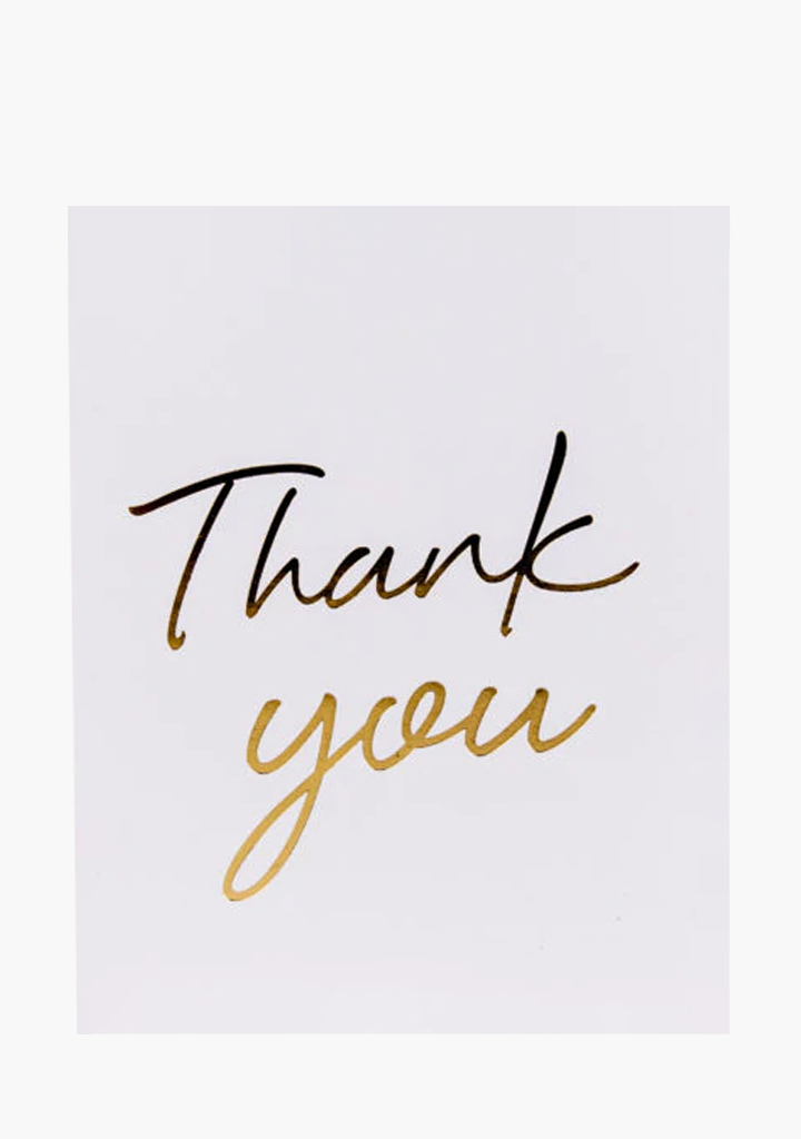 Wrinkle & Crease Card - Thank You Gold